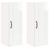 vidaXL V&aelig;gskab PORTO 2 pcs H&oslash;j gloss hvid 30 x 31 x 80 cm