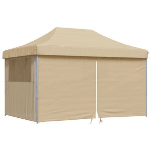 vidaXL foldbart pop-up festtelt med 4 sidev&aelig;gge beige