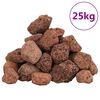 vidaXL vulkanske sten 25 kg 3-5 cm r&oslash;d
