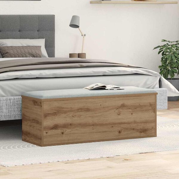 vidaXL Opbevaringskasse med opbevaring Artisan Egetr&aelig; 102 x 35 x 35 cm