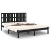 vidaXL sengeramme 160x200 cm massivt fyrretr&aelig; sort