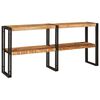 vidaXL Konsolbord med hylde Brun 160 x 33 x 75 cm Massivt mangotr&aelig;