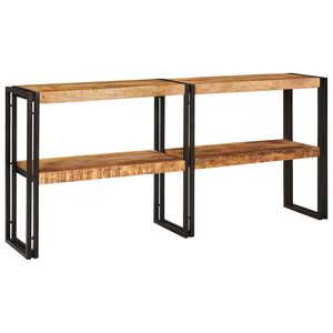 vidaXL Konsolbord med hylde Brun 160 x 33 x 75 cm Massivt mangotr&aelig;