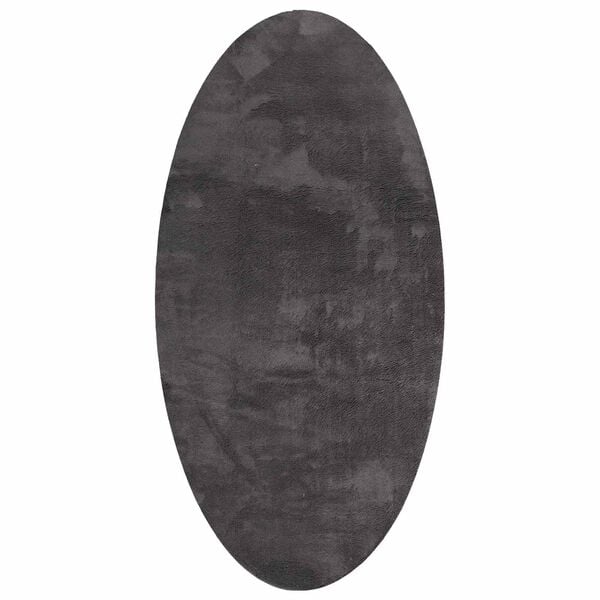 vidaXL Omr&aring;det&aelig;pper Oval HUARTE Antracit 100 x 200 cm 100% polyester