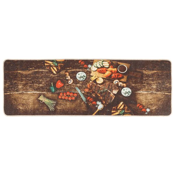 vidaXL k&oslash;kkent&aelig;ppe 60x180 cm vaskbart og skridsikkert flerfarvet