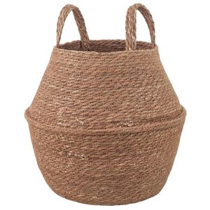 vidaXL Plantekrukke med h&aring;ndtag Naturfarvet &Oslash; 22 x 20 cm 100% S&oslash;gr&aelig;s