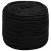 vidaXL Multifunktionelt universaltov 8 mm 100 m Sort Polyester