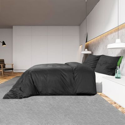 vidaXL sengetøj 220x240 cm bomuld sort