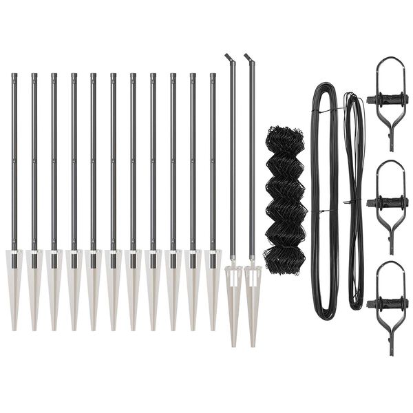 vidaXL Hegnsp&aelig;l Gr&aring; 25 x 0,8 m (60 x 60 mm net) St&aring;l