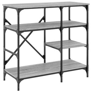 vidaXL k&oslash;kkenreol 90x40x84 cm konstrueret tr&aelig; og metal gr&aring; sonoma-eg