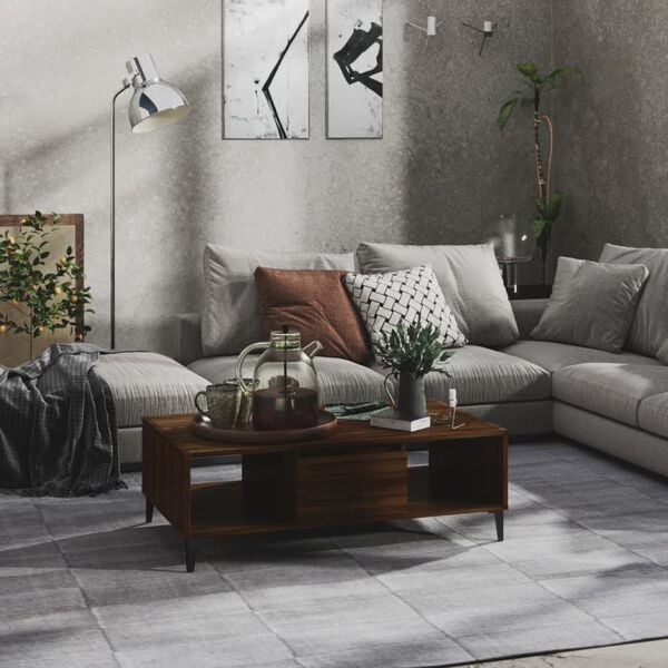 vidaXL sofabord 103,5x60x35 cm konstrueret tr&aelig; brun egetr&aelig;sfarve