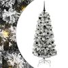 vidaXL Kunstigt Hinged Juletr&aelig; med 150 LED'er Gr&oslash;n og Hvid 150 cm