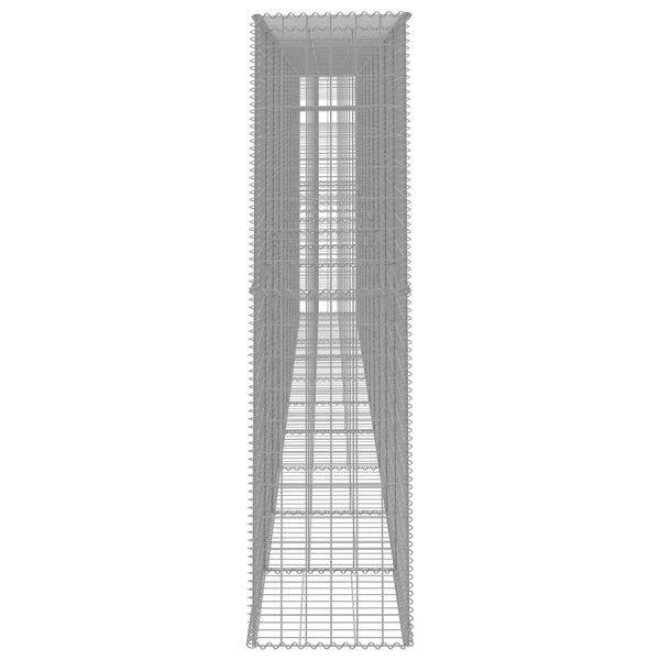 vidaXL gabionvæg med dæksler galvaniseret stål 600 x 50 x 200 cm
