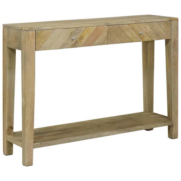 vidaXL Konsolbord Naturlig gr&aring; 110 x 30 x 80 cm Massivt mangotr&aelig;