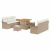 vidaXL Havesofa S&aelig;t med pude med opbevaring 9 pcs Beige og creme
