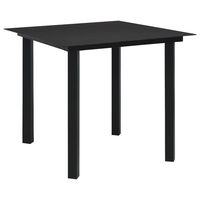 vidaXL udendørs spisebord 80x80x74 cm stål og glas sort