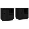 vidaXL sengeborde 2 stk. 50x34x50 cm massivt fyrretr&aelig; sort