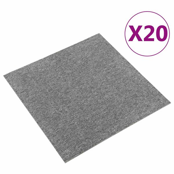 vidaXL T&aelig;ppe 20 pcs Gr&aring; 50 x 50 cm 100% Polypropylen