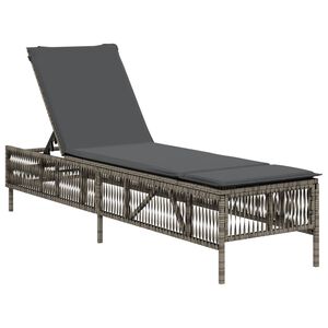 vidaXL liggestol med hynde polyrattan gr&aring;