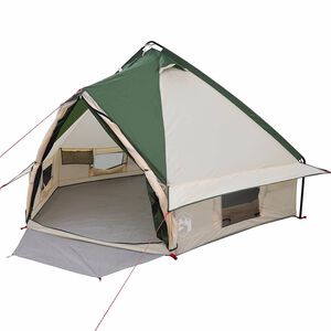 vidaXL Teepee Telt 4-Person med tag Gr&oslash;n og Gr&aring; 388 x 320 x 169 cm