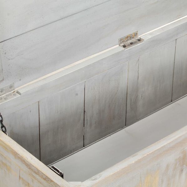 vidaXL opbevaringskasse 100x38x45 cm massivt mangotr&aelig; gr&aring;