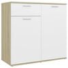 vidaXL sk&aelig;nk 80x36x75 cm konstrueret tr&aelig; hvid og sonoma-eg