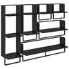 vidaXL V&aelig;ghyldes&aelig;t V&aelig;gmonteret 6 pcs Sort eg 100 x 25 x 30 cm