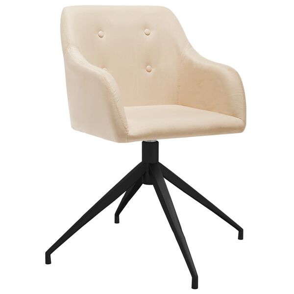 vidaXL drejelige spisebordsstole 2 stk. stof cremefarvet