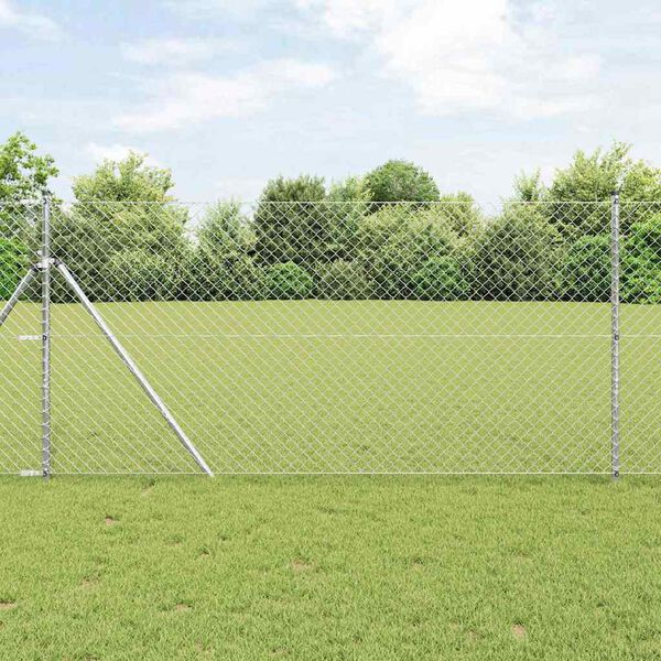 vidaXL Hegnsp&aelig;l S&oslash;lv 10 x 1,4 m (40 x 40 mm net) St&aring;l