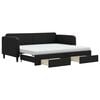 vidaXL daybed med udtr&aelig;k og skuffer 90x190 cm stof sort