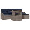 vidaXL Havesofa S&aelig;t 6 stk. Gr&aring; og Marinebl&aring; polyrattan