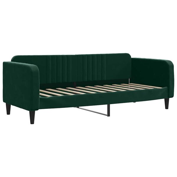 vidaXL daybed 80x200 cm velour m&oslash;rkegr&oslash;n