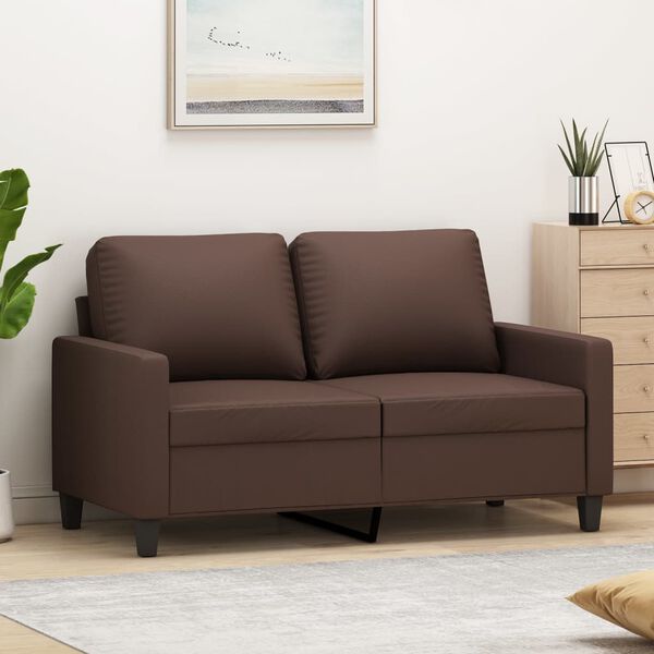 vidaXL 2-personers sofa 120 cm kunstl&aelig;der brun