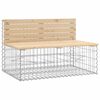 vidaXL haveb&aelig;nk med gabiondesign 103x70x65 cm massivt fyrretr&aelig;