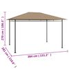 vidaXL pavillon 384x281x270 cm 180 g/m² gråbrun