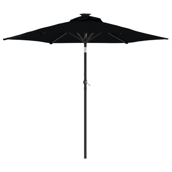 vidaXL parasol med st&aring;lstang 225x225x212 cm sort