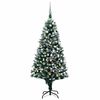 vidaXL kunstigt juletr&aelig; med LED og kugles&aelig;t og fyrrekogler 180 cm