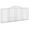 vidaXL buede gabionkurve 12 stk. 300x30x120/140 cm galvaniseret jern