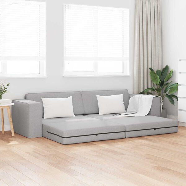 vidaXL Sovesofa Skygr&aring; 245 x 78 x 77 cm Stof