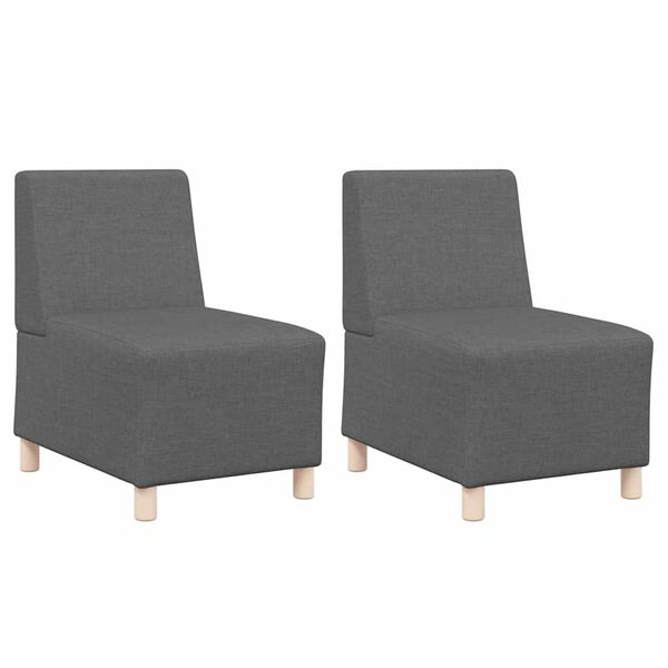 vidaXL Modulsofa enhed uden arme 2 pcs M&oslash;rkegr&aring; 55 x 74 x 82 cm Stof