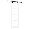 vidaXL Skyded&oslash;r Hvid 78 x 232 cm Massivt fyrretr&aelig; og glas