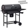 vidaXL T&oslash;ndegrill med hjul og hylder 3 stk. 115 x 85 x 95 cm Metal