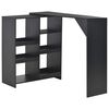vidaXL barbord med flytbar hylde 138x39x110 cm sort