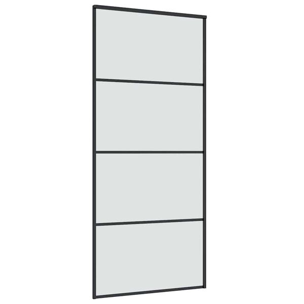 vidaXL skyded&oslash;r med hardwares&aelig;t 90x205 cm sikkerhedsglas aluminium