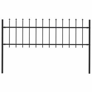 vidaXL havehegn Woerden med spydtop st&aring;l 170x60 cm sort