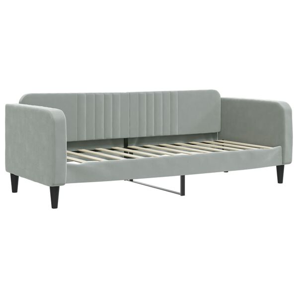vidaXL daybed 80x200 cm velour lysegrå