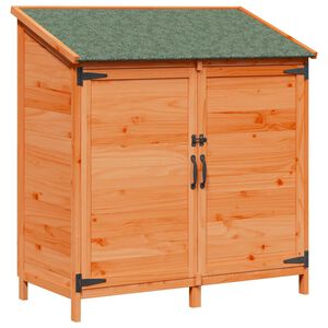 vidaXL Have Skur med tag Brun 106,5 x 56 x 113,5 cm Massivt Fyrretr&aelig;
