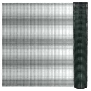 vidaXL h&oslash;nsenet galvaniseret st&aring;l med PVC-bel&aelig;gning 10 x 1 m gr&oslash;n