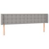 vidaXL sengegavl med LED-lys 163x16x78/88 cm stof lysegrå