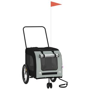 vidaXL cykelanh&aelig;nger til k&aelig;ledyr oxfordstof og jern sort og gr&aring;